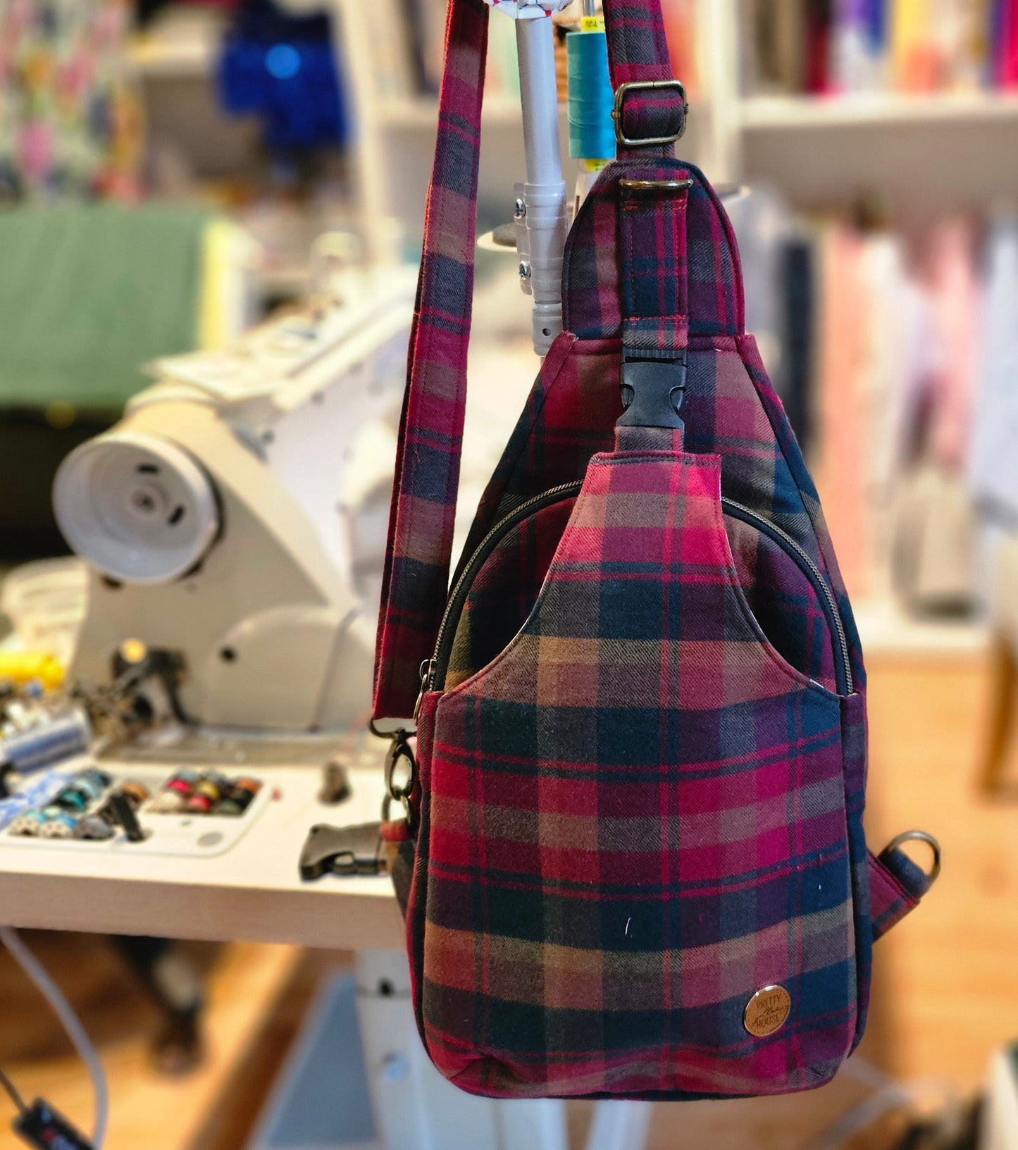 Tartan Cross body Travel bag