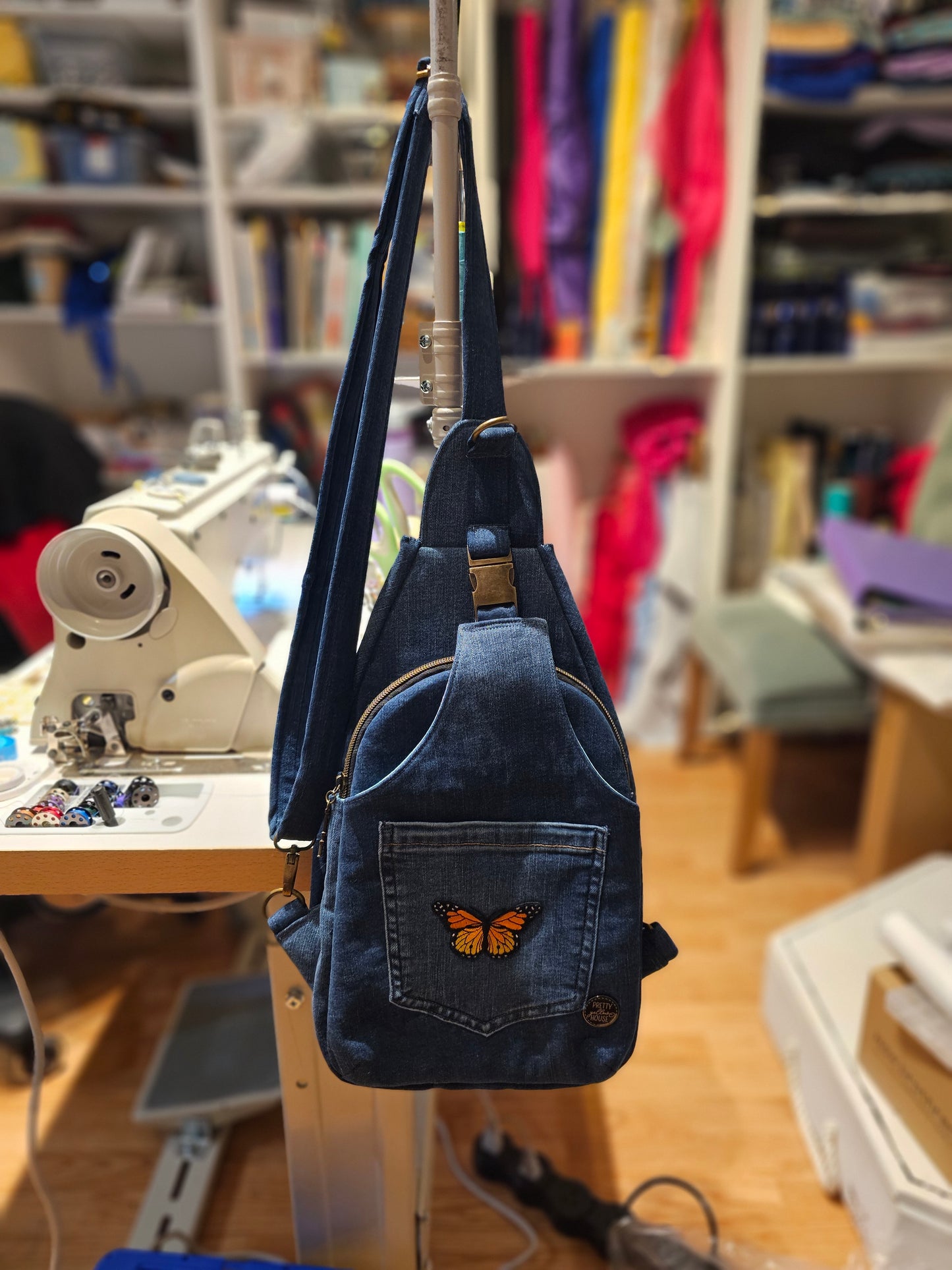 Crossbody Essential Bag - Denim Upcycle