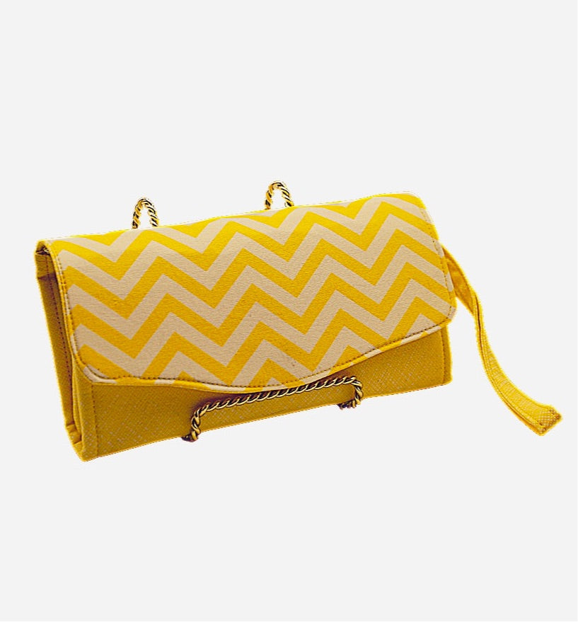 Necessary clutch wallet - Sunny Chevrons & Lemons